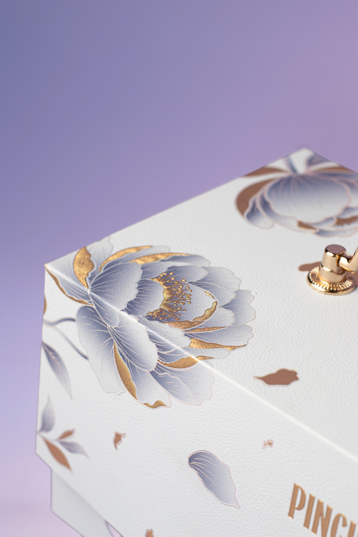 Close-up of Pinch Bakehouse mooncake gift box floral detail